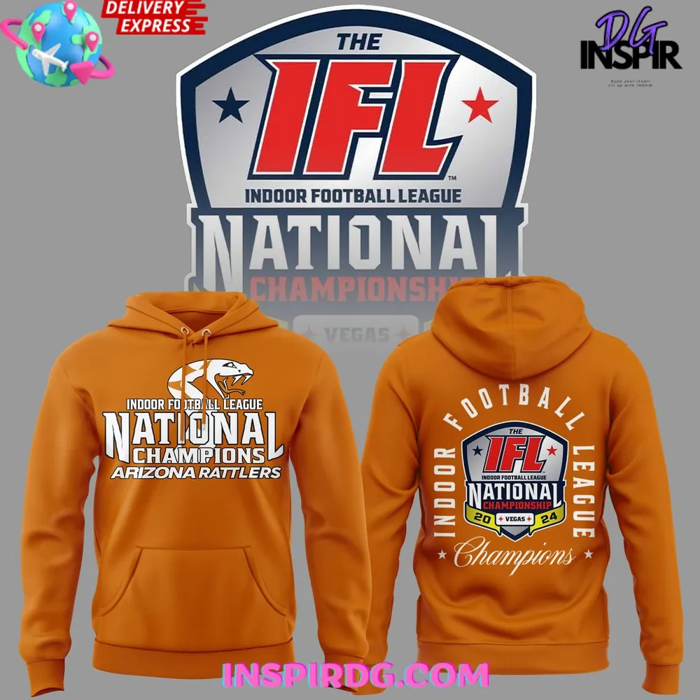 -Arizona Rattlers 2024 IFL National Champions Orange Hoodie