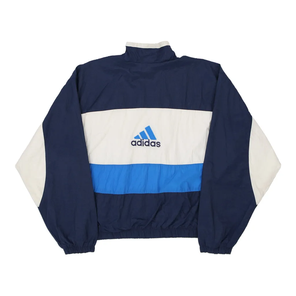 Adidas Spellout Jacket - Medium Blue Polyester Blend