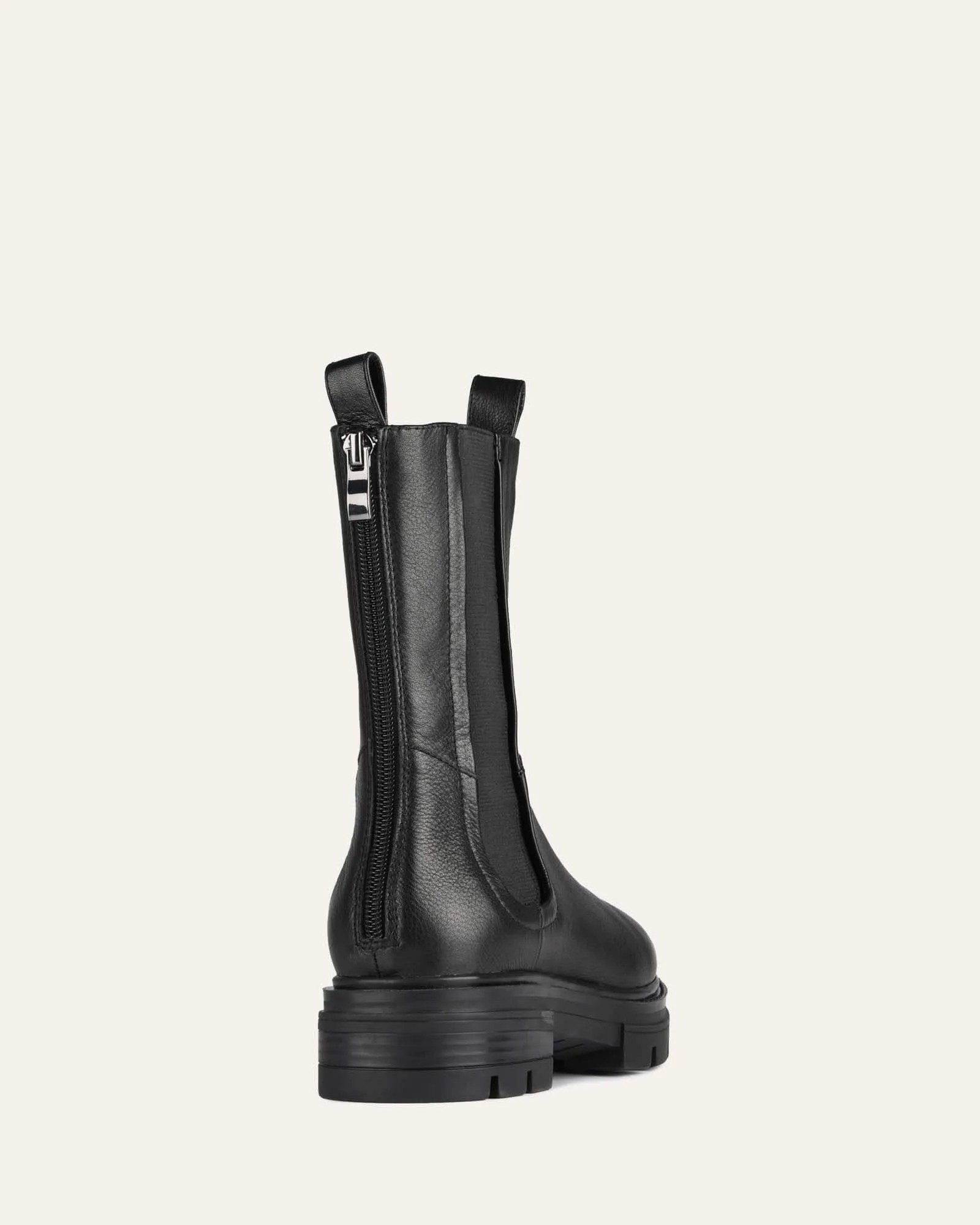 Braxton flat ankle boots black leather