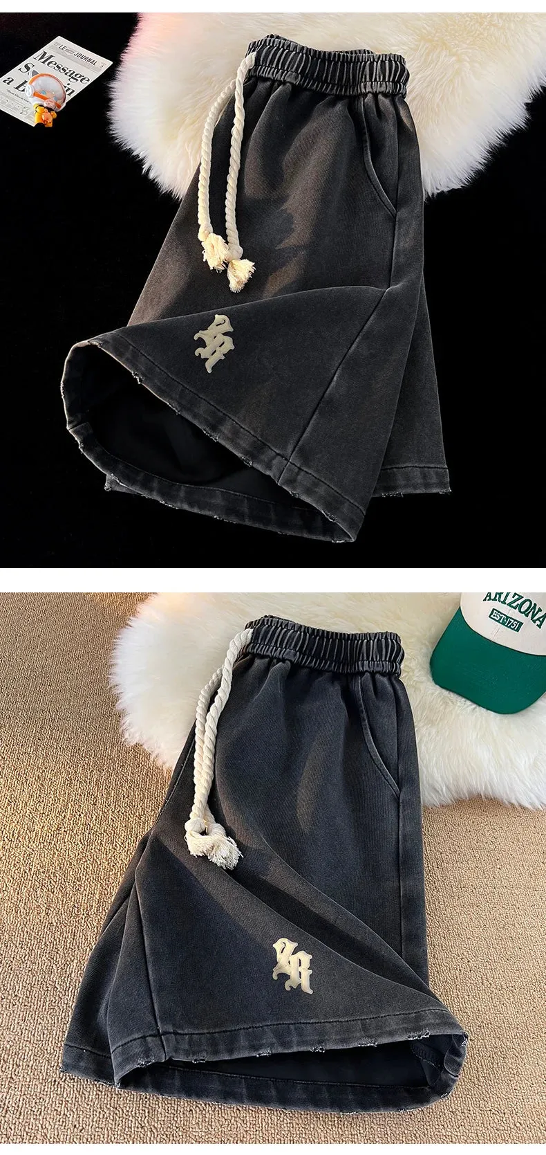 Gothic Washed Knee Length Shorts
