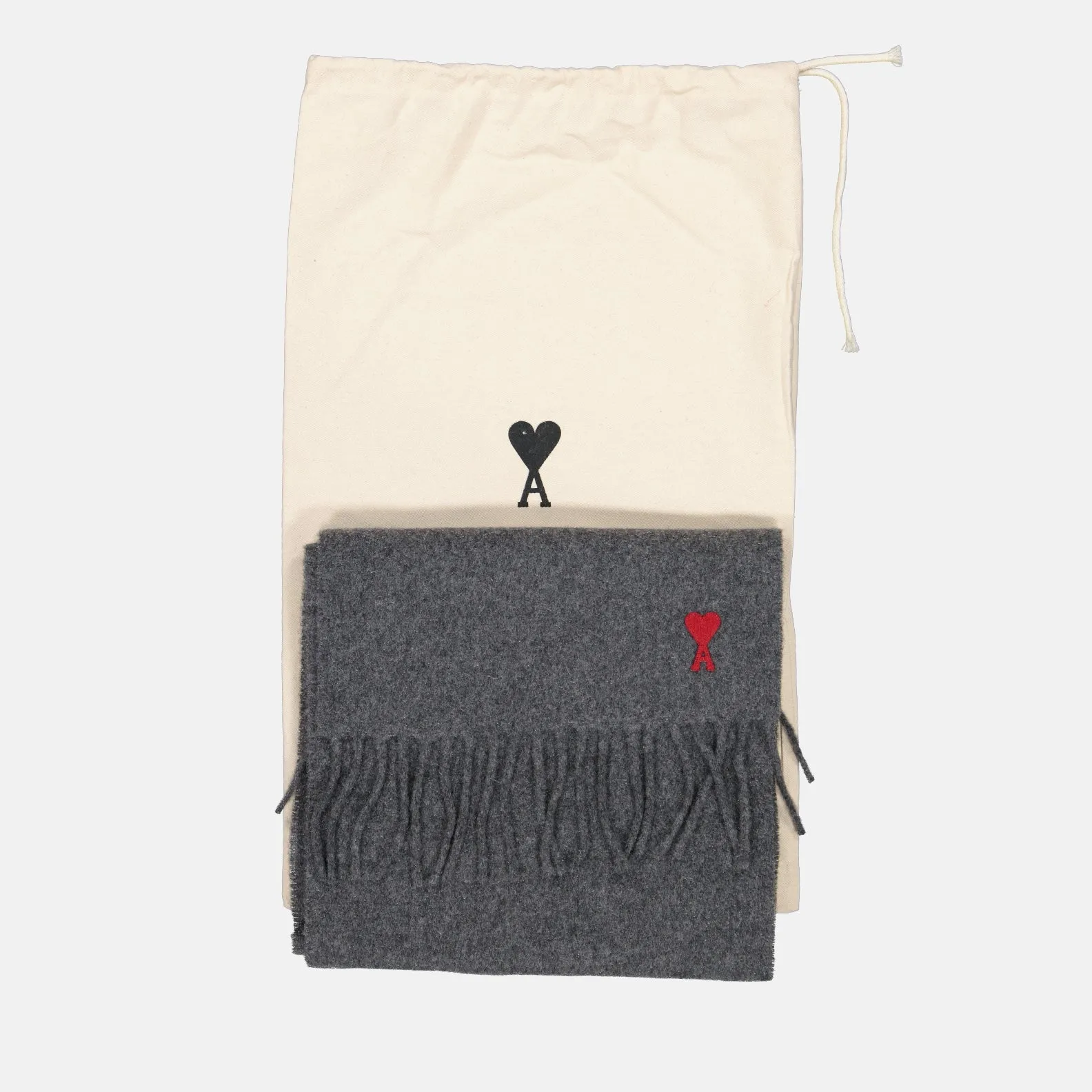 Gray Heart Scarf