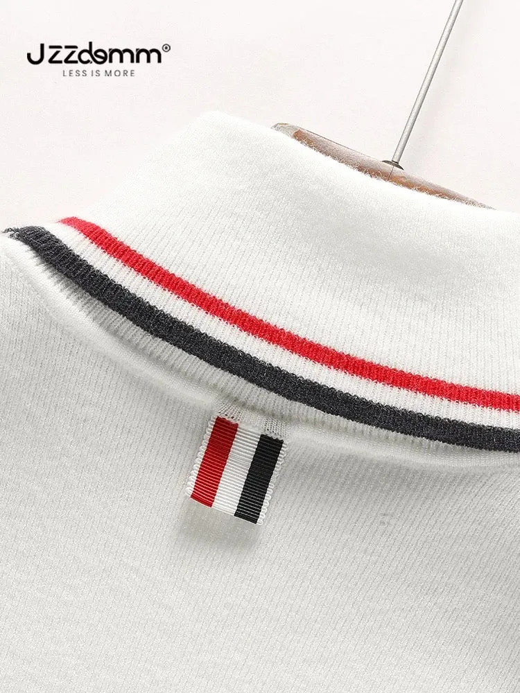 Jiuzhou Eslite/JZZDEMM puppy embroidery Korean style high-end fashion high-neck knitted pullover bottoming shirt top