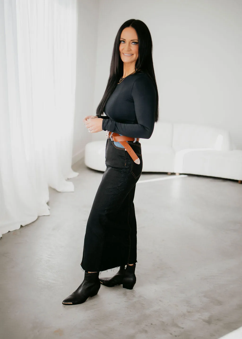 Logen Denim Maxi Skirt