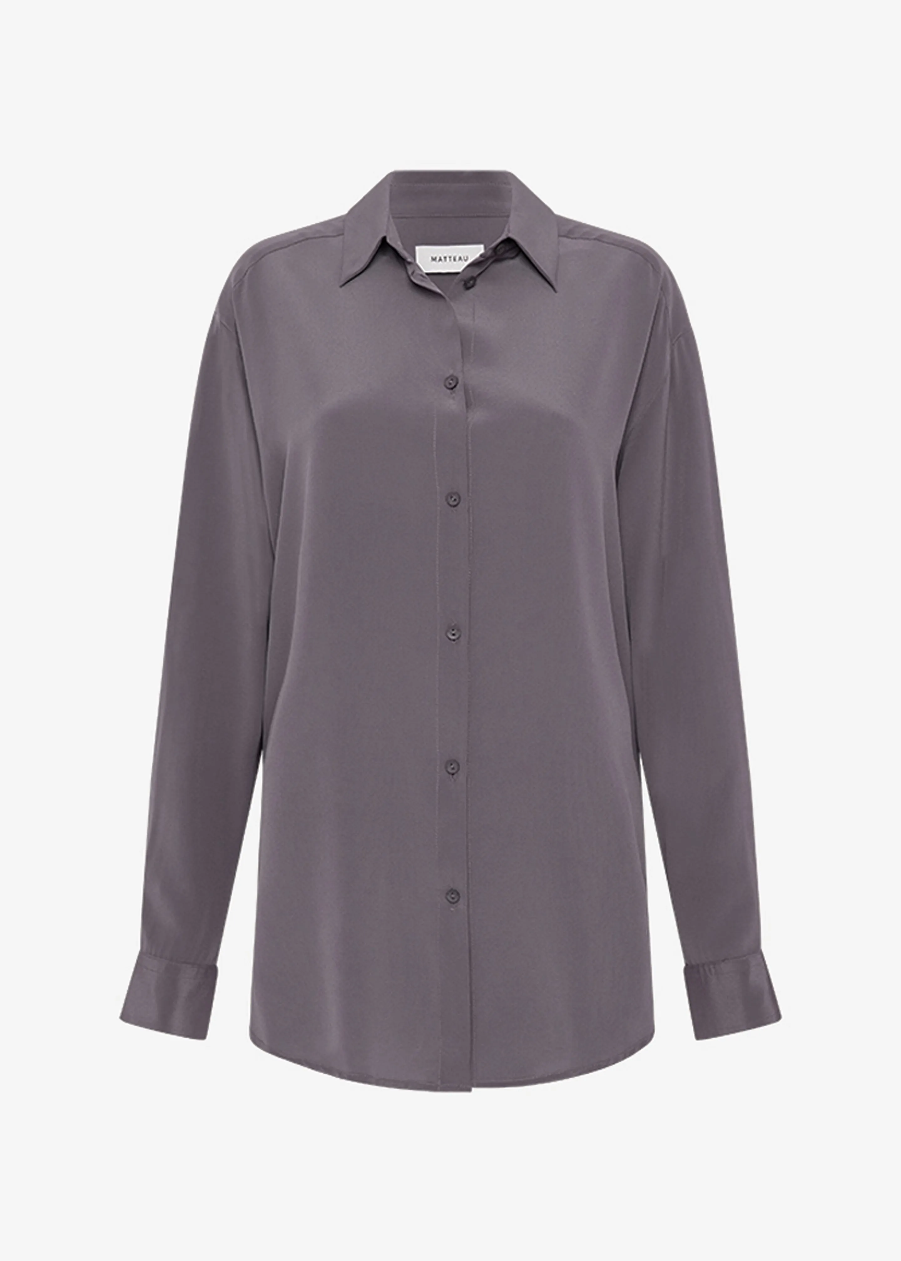 Matteau Long Sleeve Silk Shirt - Slate