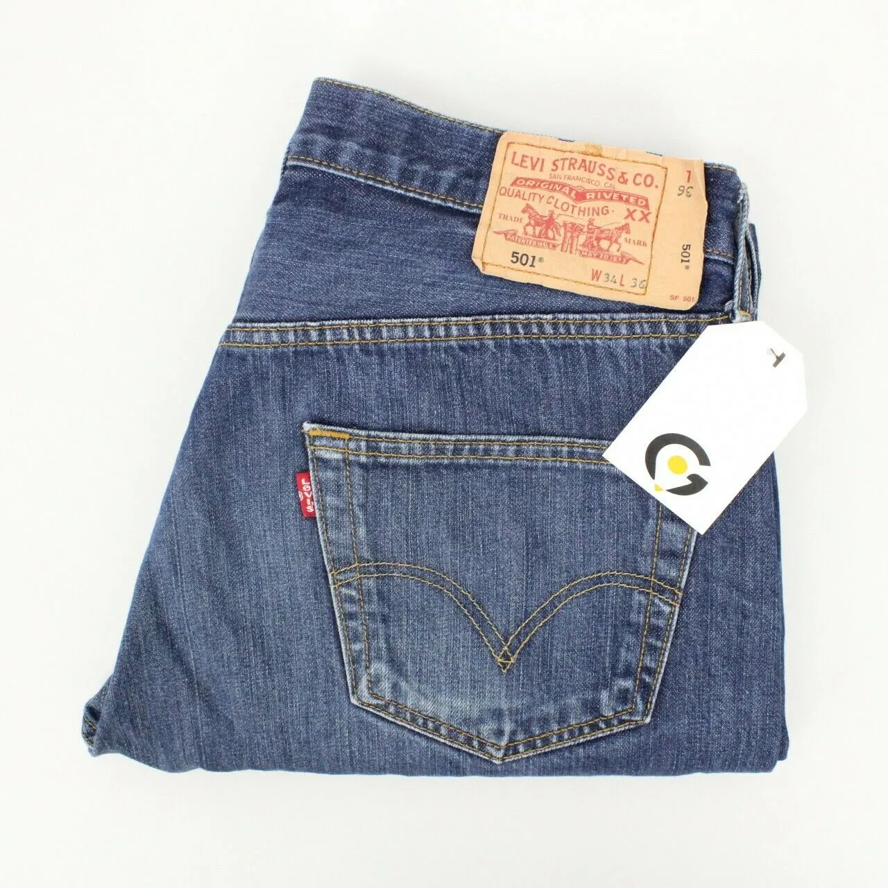 Mens LEVIS 501 Jeans Dark Blue | W34 L28