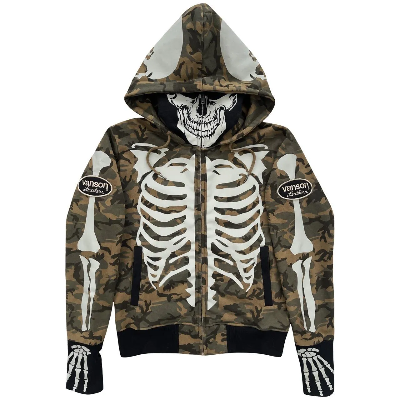 Vanson Leathers Skeleton Hoodie